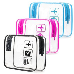 MODENGKONGJIAN Set di 3 Borse da Viaggio per Cosmetici Approvate TSA, Formato Quarto, Trasparenti, per Uomo e Donna - Product Image 1