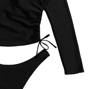 Ensemble de bikini pour femme personnalisable OEM, 2 pièces, séchage rapide, respirant, en spandex et nylon, pour la plage et la natation en été - Product Image 4