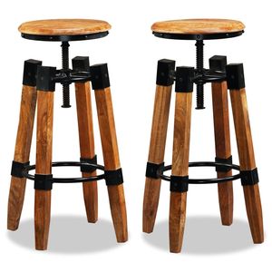 Ensemble de 2 tabourets de bar marron et noir - Product Image 1