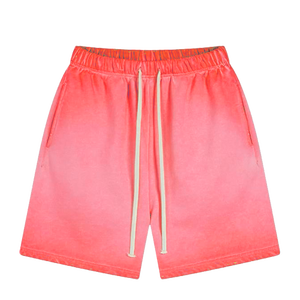 100% coton français éponge polaire pierre lavé sweat shorts bords bruts lavés à l'acide pulvérisation ciré conception personnalisée avec motif solide - Product Image 2