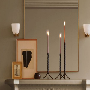 Hot-Sale Matte <b>Black</b> Wrought Iron <b>Candlestick</b> Holder Twisted <b>Candlestick</b> Holder with Triple Base - Product Image 3