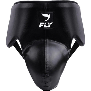 Fly Boxing Groin Guard Black Real Leather Protective Gear Unisex <b>Elastic</b> Waist Lightweight <b>Lace</b>-Up Closure High-Density Foam - Product Image 4