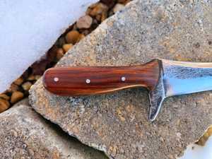 Carbon Steel Hunting Knife Drop Point Blade Wood Handle Bevel Edge 0.6mm Thickness DIY <b>Craft</b> <b>Tool</b> - Product Image 2