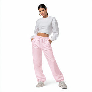Pantalones de chándal anchos de invierno para mujer, de forro polar grueso, oversize, 550 g/m², de algodón. - Product Image 3
