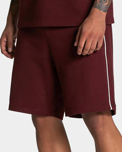 Camiseta y Pantalones Cortos para Hombre al por Mayor, OEM, Personalizados, Color Borgoña, Talla Grande, con Ribete, 100% Algodón, Transpirables, para Gimnasio y Ropa Urbana - Product Image 6