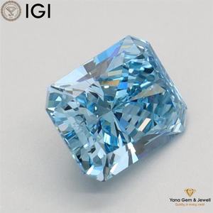 ใบรับรอง IGI เพชร CVD ที่เพาะเลี้ยงในห้องปฏิบัติการ รูปทรงเรเดียนท์ น้ำหนัก 1.00 กะรัต สีฟ้าสดใสแฟนซี ความสะอาดระดับ VS2 สำหรับเครื่องประดับที่น่าทึ่ง - Product Image 3