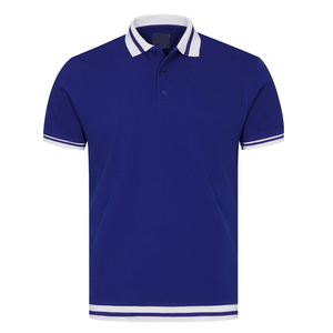New Wholesale Custom Logo Genuine Fabric Men Cotton Short-Sleeve for Polo Shirts Turquoise Stripe Rugby Golf Style Canvas Fabric - Product Image 1