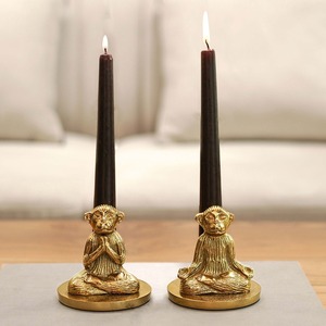 Porte-bougies Flame Elegance Golden Monkey, matériau résistant à la chaleur, décoration d'intérieur - Product Image 4