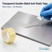 Pita Pengemas Anti Statis Transparan Dua Sisi dengan Resistansi 10^6 hingga 10^9 Ohm untuk Penyegelan Karton Sensitif ESD
