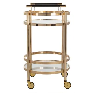 Modern Handmade American Style Eco-Friendly Metal <b>Bar</b> Trolley Cart Wine Storage Beverage Display Living Room Luxury Furniture - Product Image 2