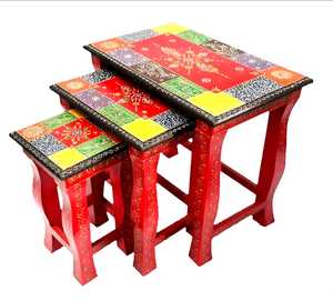 Eco-Friendly Durable Handmade Wooden Home Decorative Side <b>Nesting</b> <b>Table</b> Brown Color Unique Design Easy Clean Traditional <b>Table</b> - Product Image 5