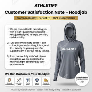 Custom Logo Ladies Hoodjab with Integrated Hijab Insert Customizable Sports Branding Stretch Running Shirt Yoga Thumb Slot Cuffs - Product Image 6