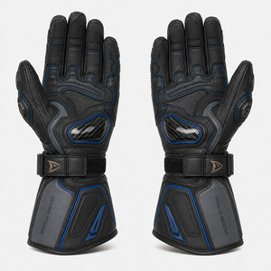 Gants de moto en cuir fabriqués à Sialkot, gants de moto en cuir pleine main imperméables avec protection des articulations en carbone - Product Image 2