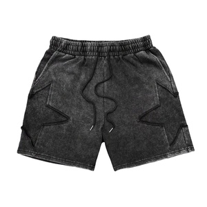 Pantalones Cortos Personalizados para Hombre, Estilo Vintage, Lavado Ácido, Tela Resistente, Transpirable, Ecológico, Cierre con Cordón, para Entrenamiento Intenso - Product Image 1