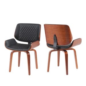 Set di 2 Sedie da Pranzo Girevoli a 360 Gradi in Stile Mid-Century Modern, Rivestimento Ergonomico in Pelle PU per Cucina e Ufficio - Product Image 2