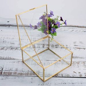 Metal & Glass Storage <b>Box</b> With Metal Frame For Jewelry Organizers And Decorative Use - Product Image 4