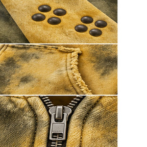 <b>Gothic</b> Letter Print Regular Fit Heavyweight Acid Wash Zip Fleece Winter Streetwear Distressed Vintage <b>Hoodie</b> - Product Image 5