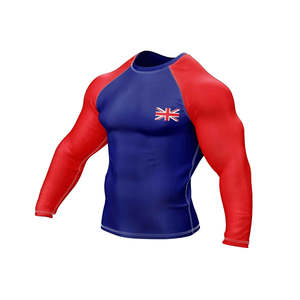 Custom High Quality Mens BJJ Rashguards Sets Breathable 100% Polyester Full <b>Sleeve</b> Solid Pattern V-neck Quick Dry OEM Customized - Product Image 4