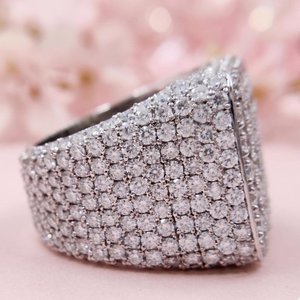 Anillo de Lujo Hip Hop con Diamante Moissanite VVS, Plata de Ley 925, Bañado en Rodio, Engaste Pavé, Unisex, para Regalo - Product Image 4
