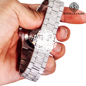 Montre Hip Hop en Moissanite et Diamants avec Finition en Acier Inoxydable de Luxe pour Influenceurs et Performers de la Mode Streetwear – En Vente - Product Image 3