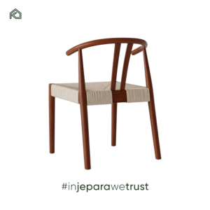 Silla de Comedor Moderna de Madera de Teca Sólida Sungkai, con Reposabrazos Curvos, Estilo Escandinavo Nórdico, Ecológica, Duradera, con Acolchado Suave - Product Image 2