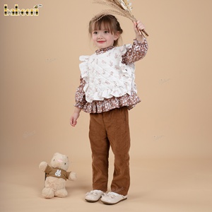 Ensembles décontractés superposés pour filles, style salopette, en coton 100% certifié OEKO-TEX - DR4501 - Product Image 4