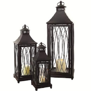 Factory Direct Sale <b>Black</b> Iron <b>Lantern</b> Modern Design Home Decoration Wedding Event Christmas Decoration Excellent Price - Product Image 1