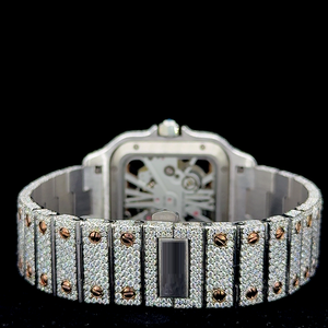 Reloj Deportivo Cuadrado Unisex de Acero Inoxidable con Moissanita, Diseño Antiguo, con Fecha Automática, Diamante Incoloro de Alta Calidad, Superventas - Product Image 2