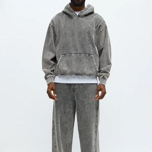 Sudadera con Capucha Gris Vintage para Hombre, con Tachuelas, Borde Deshilachado, Estilo Grunge, Oversize, de Salamons Wears - Product Image 2