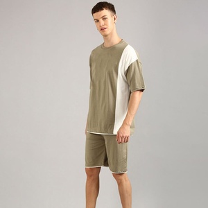 Conjunto de Ropa para Hombre a Precio de Mayoreo, Conjunto de Dos Piezas de Verano, Informal, Holgado, de Algodón, Camiseta de Playa + Pantalones Cortos, Traje Deportivo Masculino de 2 Piezas - Product Image 3