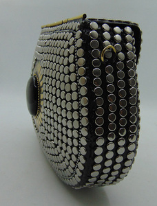 Nouvel Arrivage Sac Pochette Unisexe Géométrique en Maille Métallique et Coton avec Fermeture Éclair et Broderie pour Soirée, Mariage, Fête - Vente en Gros - Product Image 5