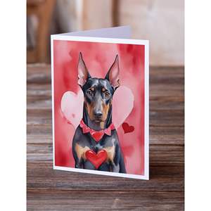 Doberman Pinscher Whimsical A7 Tamaño 5x7 Tarjetas de notas en blanco Paquete de 8 tarjetas de felicitación de San Valentín con sobres My Valentine - Product Image 2