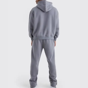 Custom Logo Track Suits French Terry Hoodie Set Mens <b>Blank</b> Heavy <b>Weight</b> Thick Fleece Cotton Oversized Tracksuits for Unisex - Product Image 3