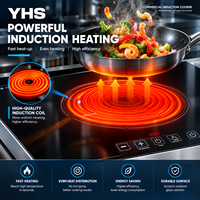 Table de cuisson à induction moderne OEM à 3 brûleurs en acier inoxydable avec surface en verre pour cuisines domestiques et hôtelières