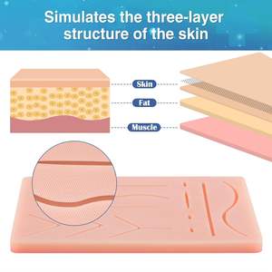 Kit de Práctica de Sutura Reutilizable, Almohadilla de Silicona, Herramientas Quirúrgicas de Acero Inoxidable, Juego de Instrumentos Manuales para Principiantes y Avanzados en Sutura - Product Image 3