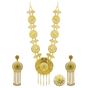 Juego de Joyería Largo Estilo Dubái Chapado en Oro de 14K, 18K, 24K al por Mayor, Diseño Turco, Joyería de Moda, Joyería Rellena de Oro, Oro Joyería - Product Image 1