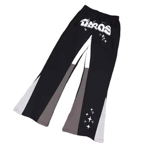 Pantalon de survêtement ample et évasé pour homme, personnalisé, en molleton épais 100% coton/molleton, uni, coupe droite, rayé, 2026 - Product Image 4