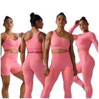 Conjuntos de Yoga para Mujer en Oferta, 2 Piezas, Estampado Floral y de Leopardo, Cinturón con Cordones y Pedrería, Cintura Media, Ecológicos, Transpirables, SMART
