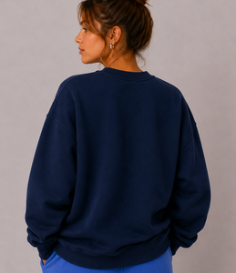 Pull-over décontracté à col roulé oversize pour femme, 100 % coton écologique, couleur unie, manches courtes, vente en gros - Product Image 4