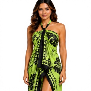 OEM ODM breathable cotton Sarong Women <b>Beach</b> <b>Wrap</b> sunset floral Lightweight Cover Up Skirt Tropical Island Resort Fashion New - Product Image 1