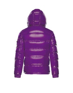 เสื้อแจ็คเก็ตพัฟเฟอร์ทรงเข้ารูปสำหรับผู้ชาย สีม่วง คอตั้ง ปิดด้วยซิป กันลม เสื้อโค้ทลำลองสำหรับฤดูหนาว สีพื้น ผ้าโพลีเอสเตอร์หนาบุด้วยใยสังเคราะห์ - Product Image 2
