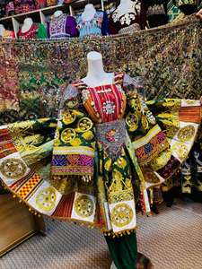 Vestidos vintage estilo afgano con logotipo y diseños personalizados para mujer, con bordados elaborados hechos a mano, vestidos casuales afganos Kuchi para mujeres adultas. - Product Image 6