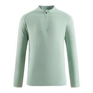 T-shirt Homme Demi-Zip Haute Qualité Coupe Droite Tissu Polyester Écologique Vêtement Décontracté Homme Adulte T-shirt 3/4 - Product Image 1