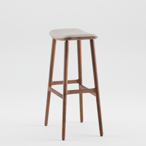 Las sillas de bar para asientos interiores en casa en cafés están hechas de madera de teca respetuosa con el medio ambiente con cojines suaves - Product Image 6