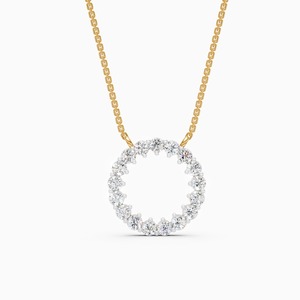 จี้เพชรแล็บโกรว์ 0.73 กะรัต ทรงอีเทอร์นิตี้ ทำจากทอง 9K สีเหลือง ขาว และโรสโกลด์ - Product Image 3