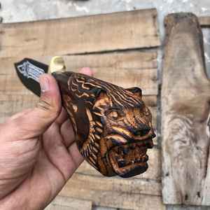 มีดล่าสัตว์แบบใบตายตัวจาก Product Palace LLC ผลิตจากเหล็กกล้าคาร์บอนสูง พร้อมด้ามไม้ ของขวัญสำหรับเขา - Product Image 2