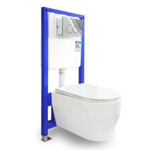 Hiện Đại Treo Tường Kéo Dài Vuông Bát Sứ Nhà Vệ Sinh Giấu Tank Dual-Flush Cyclone Xả Một Mảnh P-Trap Phòng Tắm - Product Image 3