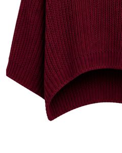 Pull court tricoté ample bordeaux pour femme, à manches courtes, léger et respirant, idéal pour l'été, style décontracté et tendance - Product Image 4