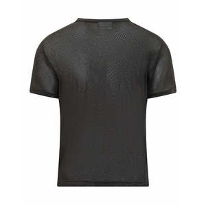 Camiseta de malla negra de la mejor calidad para hombre, manga corta, cuello redondo, deportiva, para gimnasio, entrenamiento, culturismo, ajustada al cuerpo. - Product Image 2