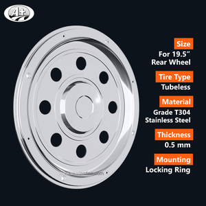 Couverture de roue arrière pour camions/autobus européens, 1 pièce, 195 pouces, en acier inoxydable T304, pour remorque de Bus - Product Image 2